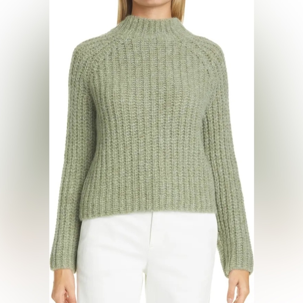 Vince Marled Shaker Stitch Raglan Sleeve Sweater